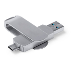 Clé USB en métal avec système rotatif et connexion type-C couleur argenté