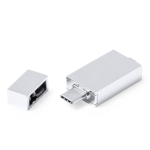 Clé USB en métal de type-C avec logo en couleur couleur argenté