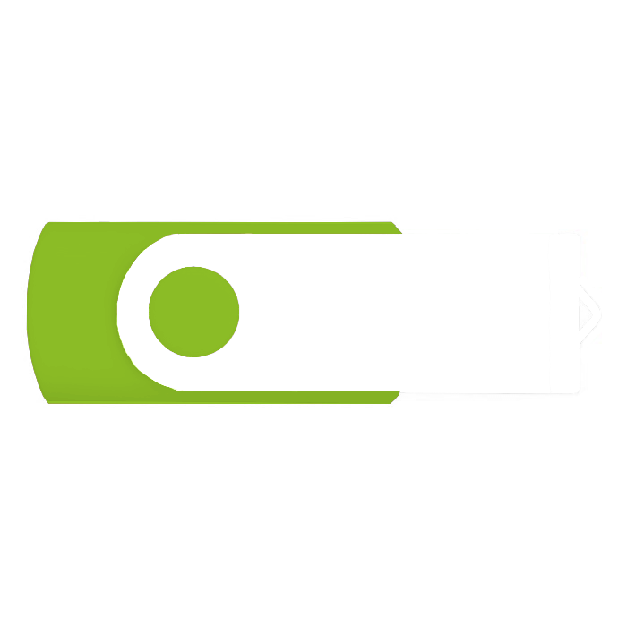 Clé USB 3.0 avec impression du clip en couleur Techmate Fullcolor 3.0 couleur vert lime