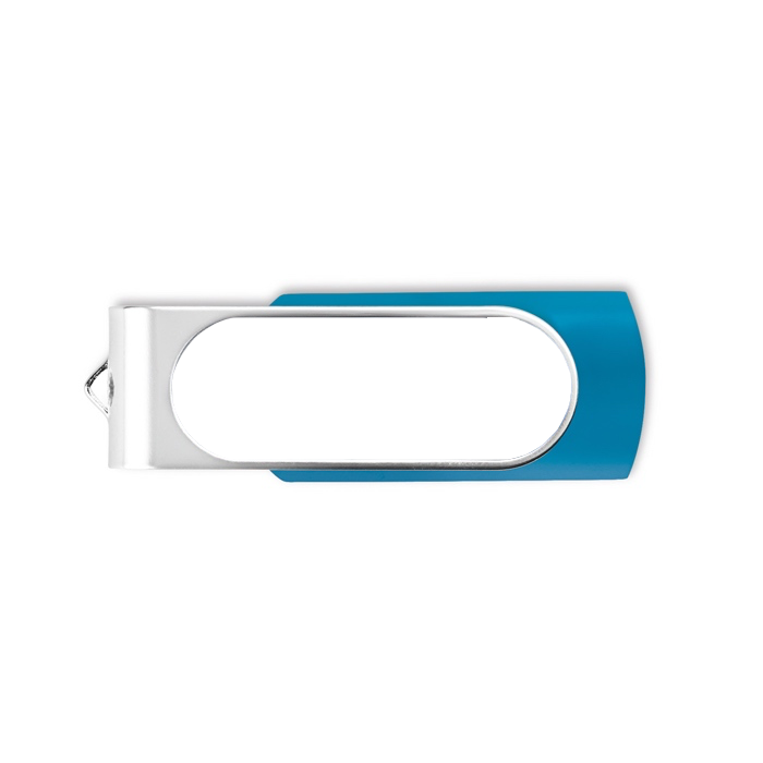 Clé USB 3.0 avec goutte de résine et clip rotatif Techmate Relief 3.0 couleur turquoise