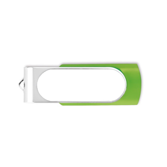 Clé USB 3.0 avec goutte de résine et clip rotatif Techmate Relief 3.0 couleur vert lime