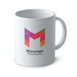 Tasses publicitaires pas chères de couleur blanche 300ml Basic Plus couleur blanc vue principale