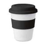 Mug de voyage personnalisé en plastique économique 350ml Takeaway couleur noir