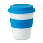 Mug de voyage personnalisé en plastique économique 350ml Takeaway couleur bleu