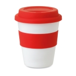 Mug de voyage personnalisé en plastique économique 350ml Takeaway couleur rouge
