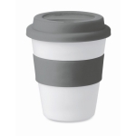 Mug de voyage personnalisé en plastique économique 350ml Takeaway couleur gris