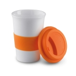 Tasse take away avec couvercle et bande silicone 400 ml Takeaway Plus couleur orange deuxième vue