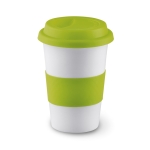 Tasse take away avec couvercle et bande silicone 400 ml Takeaway Plus couleur vert lime