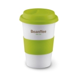 Tasse take away avec couvercle et bande silicone 400 ml Takeaway Plus couleur vert lime vue principale