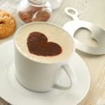 Tasse à café personnalisée en céramique de 160 ml Cappuccino Lungo couleur blanc deuxième vue d'ambiance