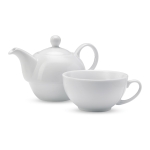 Coffret théière personnalisé avec tasse en céramique 400ml Théière Duo couleur blanc deuxième vue