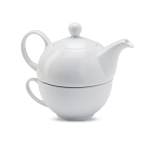 Coffret théière personnalisé avec tasse en céramique 400ml Théière Duo couleur blanc quatrième vue