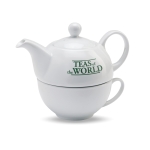 Coffret théière personnalisé avec tasse en céramique 400ml Théière Duo couleur blanc vue principale