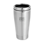 Mug thermos personnalisé en acier avec couvercle noir 400ml Executive couleur argenté mat troisième vue principale