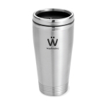 Mug thermos personnalisé en acier avec couvercle noir 400ml Executive couleur argenté mat quatrième vue prinicipale