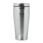Mug thermos personnalisé en acier avec couvercle noir 400ml Executive couleur argenté mat quatrième vue principale