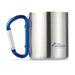 Mug métallique avec poignée mousqueton colorée Metalhook couleur bleu deuxième vue principale