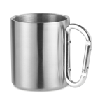Mug métallique avec poignée mousqueton colorée Metalhook couleur argenté mat