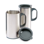 Thermos publicitaire de 500 ml avec deux tasses de 220 ml Mug Set couleur noir quatrième vue