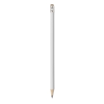 Crayon personnalisé économique en bois avec gomme Natural couleur blanc deuxième vue
