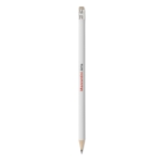 Crayon personnalisé économique en bois avec gomme Natural couleur blanc deuxième vue principale