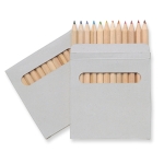 12 crayons personnalisés pour enfants dans un étui en carton Max couleur marron