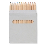 12 crayons personnalisés pour enfants dans un étui en carton Max couleur marron deuxième vue