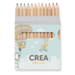 12 crayons personnalisés pour enfants dans un étui en carton Max couleur marron