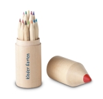Ensemble de 12 crayons de couleur dans boîte en forme de crayon Pencil couleur bois troisième vue principale