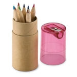 12 crayons de couleur pour enfants avec capuchon taille-crayon Combi couleur rouge transparent deuxième vue
