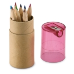 12 crayons de couleur pour enfants avec capuchon taille-crayon Combi couleur rouge transparent troisième vue