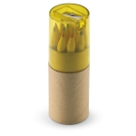 12 crayons de couleur pour enfants avec capuchon taille-crayon Combi couleur jaune transparent