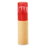 Kit de 6 crayons de couleur pour enfants dans étui en tube Combi Small couleur rouge transparent deuxième vue