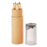 Kit de 6 crayons de couleur pour enfants dans étui en tube Combi Small couleur gris transparent deuxième vue