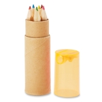Kit de 6 crayons de couleur pour enfants dans étui en tube Combi Small couleur orange transparent deuxième vue