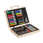 Set de dessin et peinture dans une boite en bois Happy Kid couleur bois quatrième vue