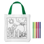 Sac en coton personnalisé à colorier avec des feutres 200 g/m2 Canvas couleur blanc