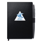Petit carnet publicitaire avec stylo A6 avec des pages lignées Hemming couleur noir troisième vue principale