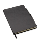 Carnet avec stylo et couverture en similicuir A5 pages lignées Hemming couleur noir