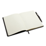 Carnet avec stylo et couverture en similicuir A5 pages lignées Hemming couleur noir troisième vue
