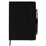 Carnet avec stylo et couverture en similicuir A5 pages lignées Hemming couleur noir quatrième vue