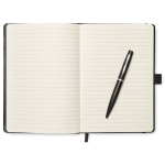 Carnet avec stylo et couverture en similicuir A5 pages lignées Hemming couleur noir cinquième vue