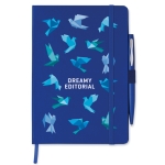 Carnet avec stylo et couverture en similicuir A5 pages lignées Hemming couleur bleu troisième vue principale