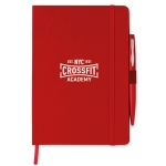 Carnet avec stylo et couverture en similicuir A5 pages lignées Hemming couleur rouge deuxième vue principale