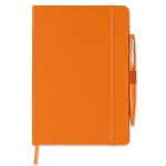 Carnet avec stylo et couverture en similicuir A5 pages lignées Hemming couleur orange