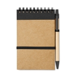 Carnets d'entreprise durables avec stylo A6 pages lisses Ecospirale couleur noir