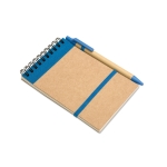 Carnets d'entreprise durables avec stylo A6 pages lisses Ecospirale couleur bleu