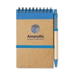 Carnets d'entreprise durables avec stylo A6 pages lisses Ecospirale couleur bleu deuxième vue principale