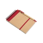 Carnets d'entreprise durables avec stylo A6 pages lisses Ecospirale couleur rouge