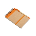 Carnets d'entreprise durables avec stylo A6 pages lisses Ecospirale couleur orange